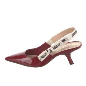 Christian Dior J'Adior Leather Slingback Kitten Heel in Scarlet Size 6.5